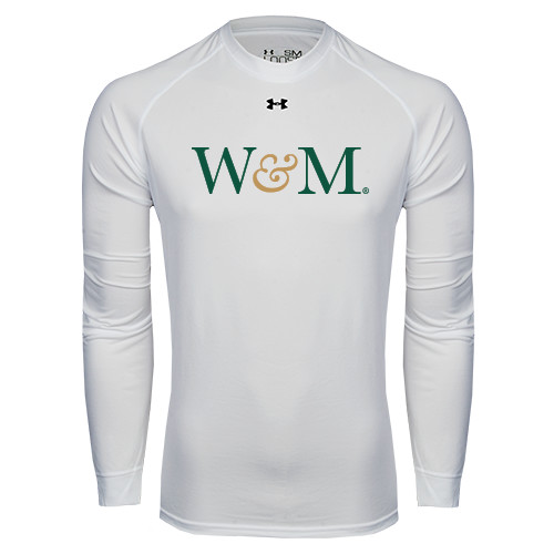  Under Armour White Long Sleeve Tech Tee - W&M