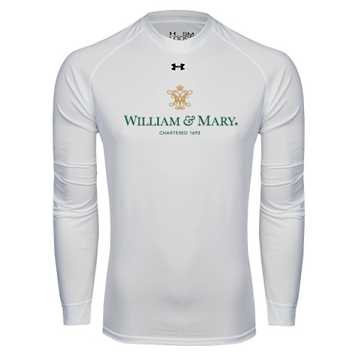  Under Armour White Long Sleeve Tech Tee - Chartered Logo