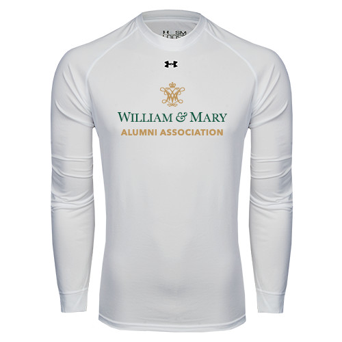  Under Armour White Long Sleeve Tech Tee - Alumni Association Stacked