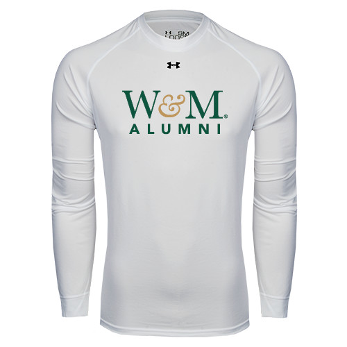  Under Armour White Long Sleeve Tech Tee - W&M Alumni