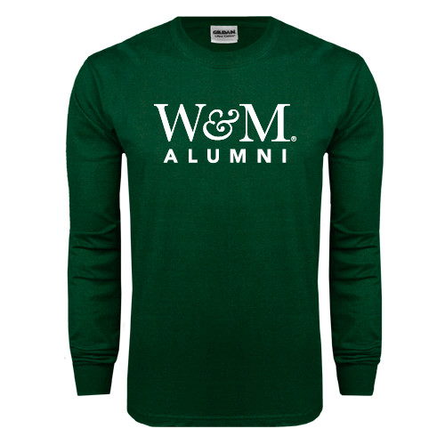 Dark Green Long Sleeve T Shirt - W&M Alumni