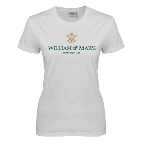  Womens White Short Sleeve Tee - Chartered Logo