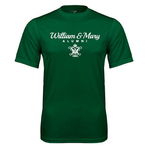  Dark Green Performance Tee - William & Mary Script Alumni