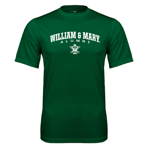  Dark Green Performance Tee - Arched Collegiate William & Mary Alumni