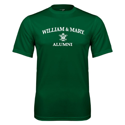  Dark Green Performance Tee - Arched Academic William & Mary Alumni