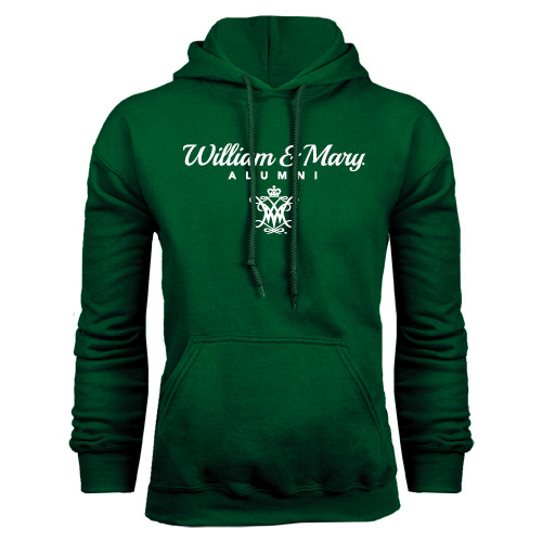  Dark Green Fleece Hood - William & Mary Script Alumni
