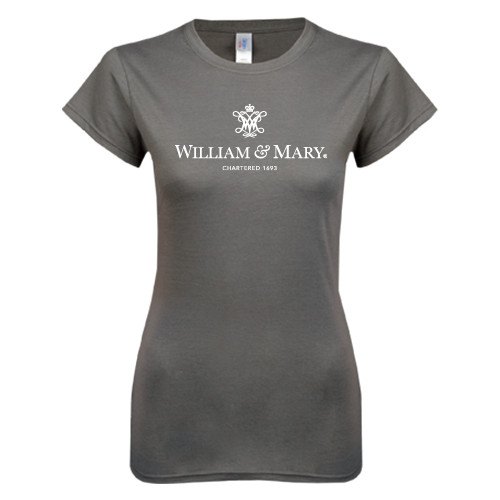  Next Level Womens Charcoal Boyfriend Tee - Chartered Logo