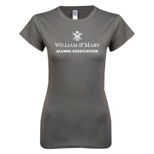  Next Level Womens Charcoal Boyfriend Tee - Alumni Association Stacked