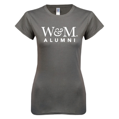  Next Level Womens Charcoal Boyfriend Tee - W&M Alumni