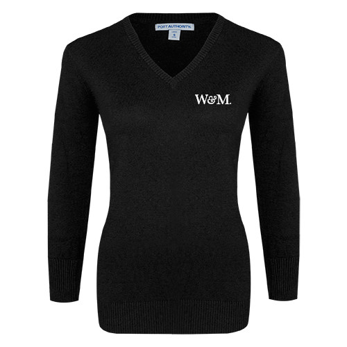  Womens Black VNeck Sweater - W&M