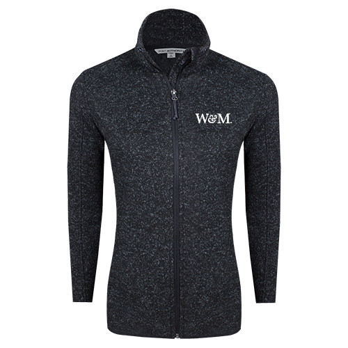  Womens Black Heather Fleece Jacket - W&M