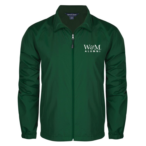  Dark Green Full Zip Wind Jacket - W&M Alumni