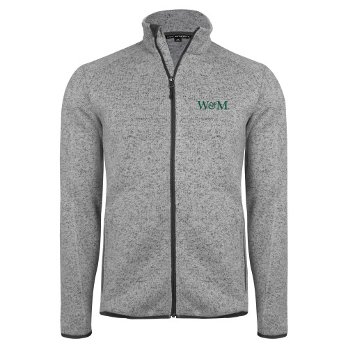  Grey Heather Sweater Fleece Jacket - W&M