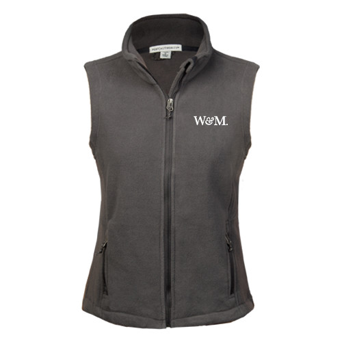  Womens Charcoal Fleece Full Zip Vest - W&M