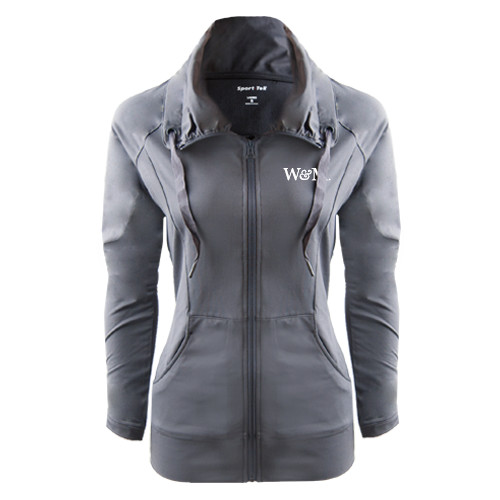  Womens Charcoal Sport Wick Stretch Full Zip Jacket - W&M