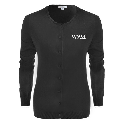  Womens Black Cardigan Sweater - W&M