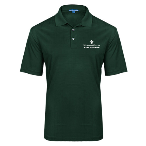  Dark Green Performance Fine Jacquard Polo - Alumni Association Stacked