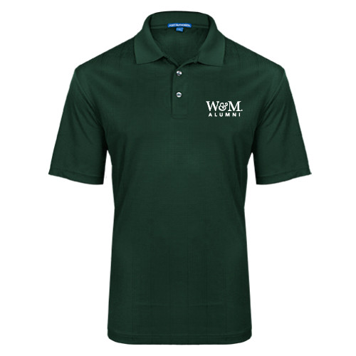  Dark Green Performance Fine Jacquard Polo - W&M Alumni