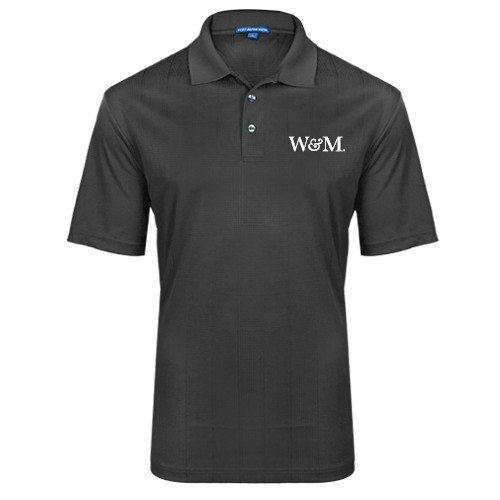  Charcoal Performance Fine Jacquard Polo - W&M