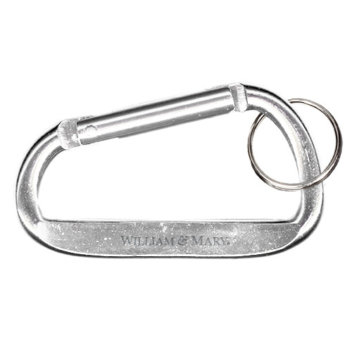  Silver Carabiner with Split Ring - William & Mary Engraved