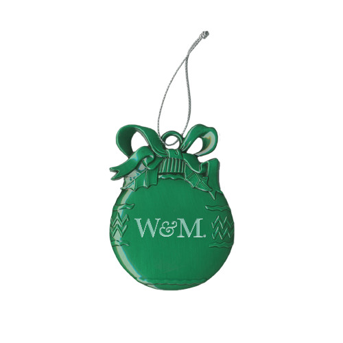  Green Bulb Ornament - W&M Engraved
