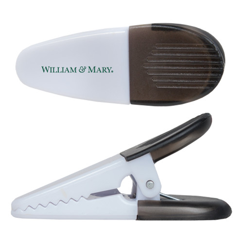  White Crocodile Clip/Magnet - William & Mary