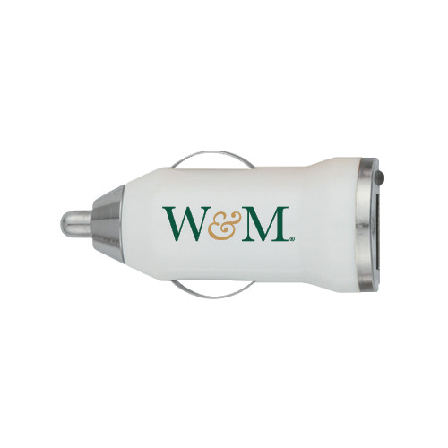  On the Go White Car Charger - W&M