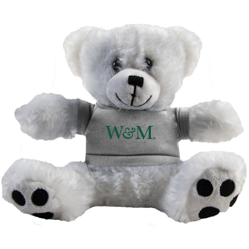  Plush Big Paw 8 1/2 inch White Bear w/Grey Shirt - W&M