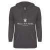 Thumbnail image for  ENZA Womens Dark Heather V Notch Raw Edge Fleece Hoodie