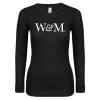 Thumbnail image for  Womens Black Long Sleeve V Neck Tee 