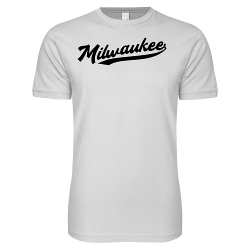  Next Level White SoftStyle T Shirt - Milwaukee Script Logo