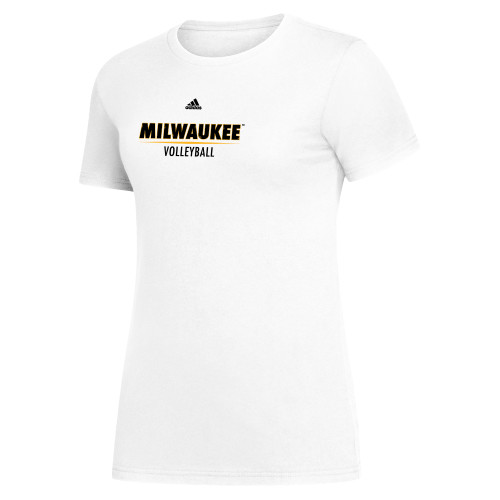  Adidas Womens White Fresh Tee - Adidas - UW Milwaukee Volleyball