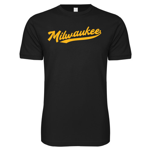  Next Level Black SoftStyle T Shirt - Milwaukee Script Logo