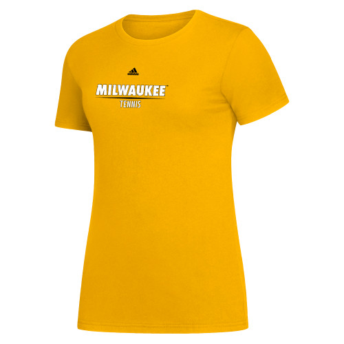 Adidas Womens Collegiate Gold Fresh Tee - Adidas - UW Milwaukee Tennis