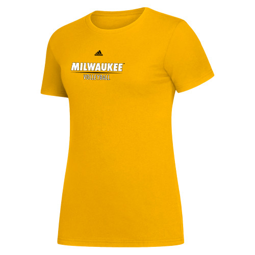  Adidas Womens Collegiate Gold Fresh Tee - Adidas - UW Milwaukee Volleyball