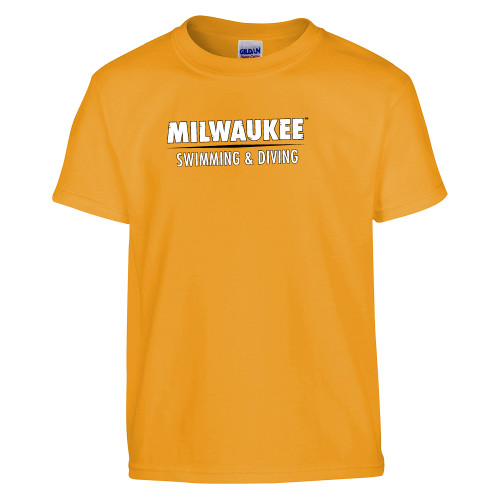  Youth Gold T Shirt - UW Milwaukee Swimming and Diving