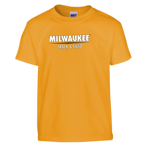  Youth Gold T Shirt - UW Milwaukee Track and Field