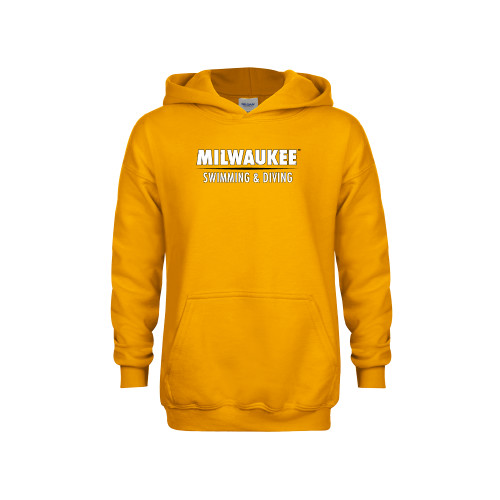  Youth Gold Fleece Hoodie - UW Milwaukee Swimming and Diving