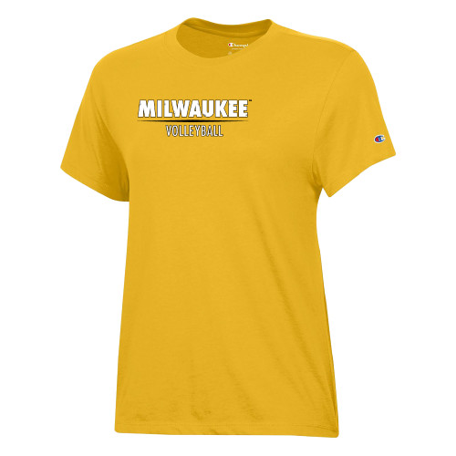  Champion Womens Gold Core Short Sleeve Tee - UW Milwaukee Volleyball