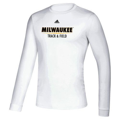  Adidas White Creator Performance Long Sleeve Tee - Adidas - UW Milwaukee Track and Field