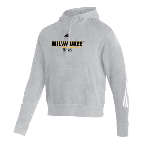  Adidas Medium Grey Heather Pullover Hood - Adidas - UW Milwaukee Tennis
