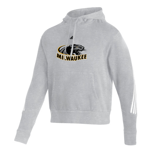  Adidas Medium Grey Heather Pullover Hood - Adidas - University of Wisconsin Milwaukee Panther Head Primary Mark