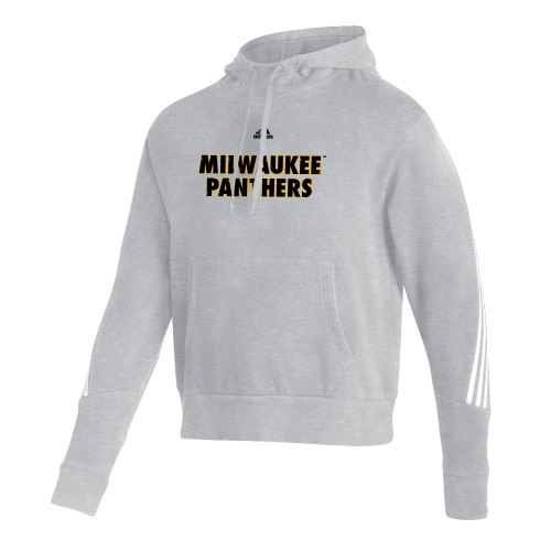  Adidas Medium Grey Heather Pullover Hood - Adidas - University of Wisconsin Milwaukee Panthers Wordmark Stacked