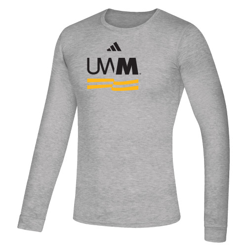  Adidas Medium Grey Heather Creator Performance Long Sleeve Tee - UWM Secondary Academic Mark
