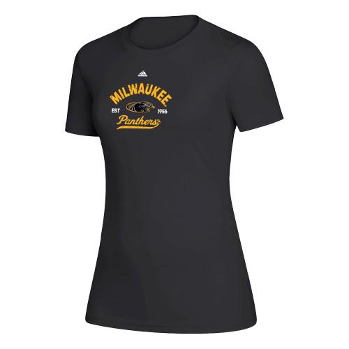  Adidas Womens Black Creator Performance Tee - Adidas - UW Milwaukee Est 1956 Panthers Design