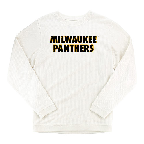  Boxercraft Womens Cream Corded Crew - University of Wisconsin Milwaukee Panthers Wordmark Stacked