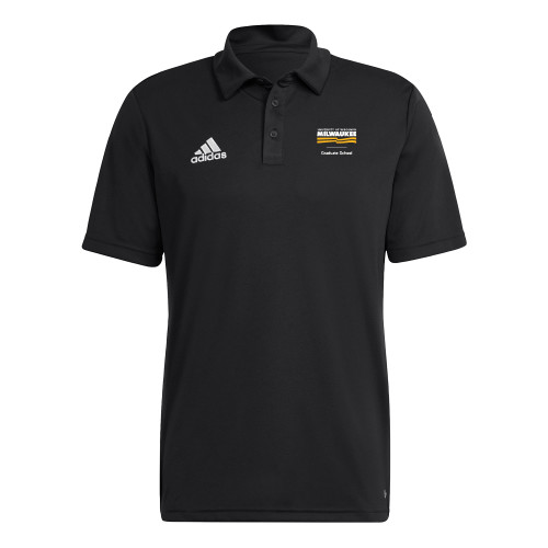  Adidas Black Stadium Coaches Polo - UWM Graduate School Condensed Mark