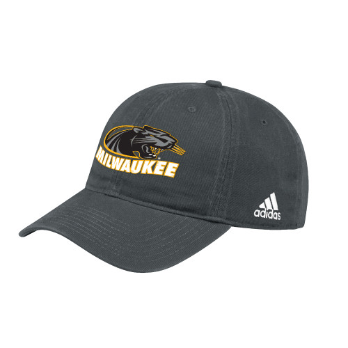  Adidas Onix Adjustable Washed Slouch - University of Wisconsin Milwaukee Panther Head Primary Mark