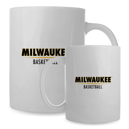  Full Color White Mug 15oz - UW Milwaukee Basketball