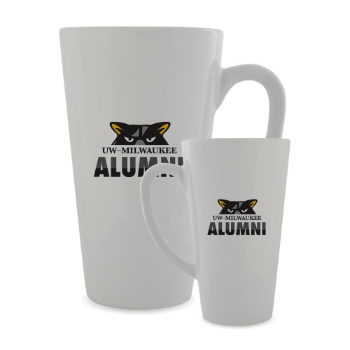  Full Color Latte Mug 17oz - UW Milwaukee Top Half Panther Face Alumni